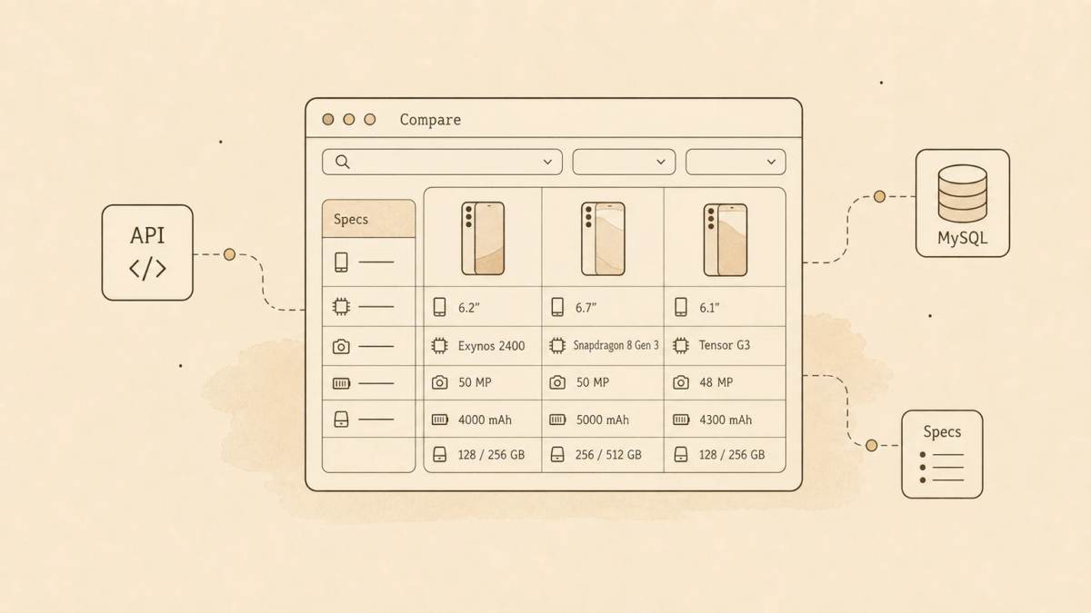 Comparateur DroidSoft : comparateur de smartphones Next.js et MySQL