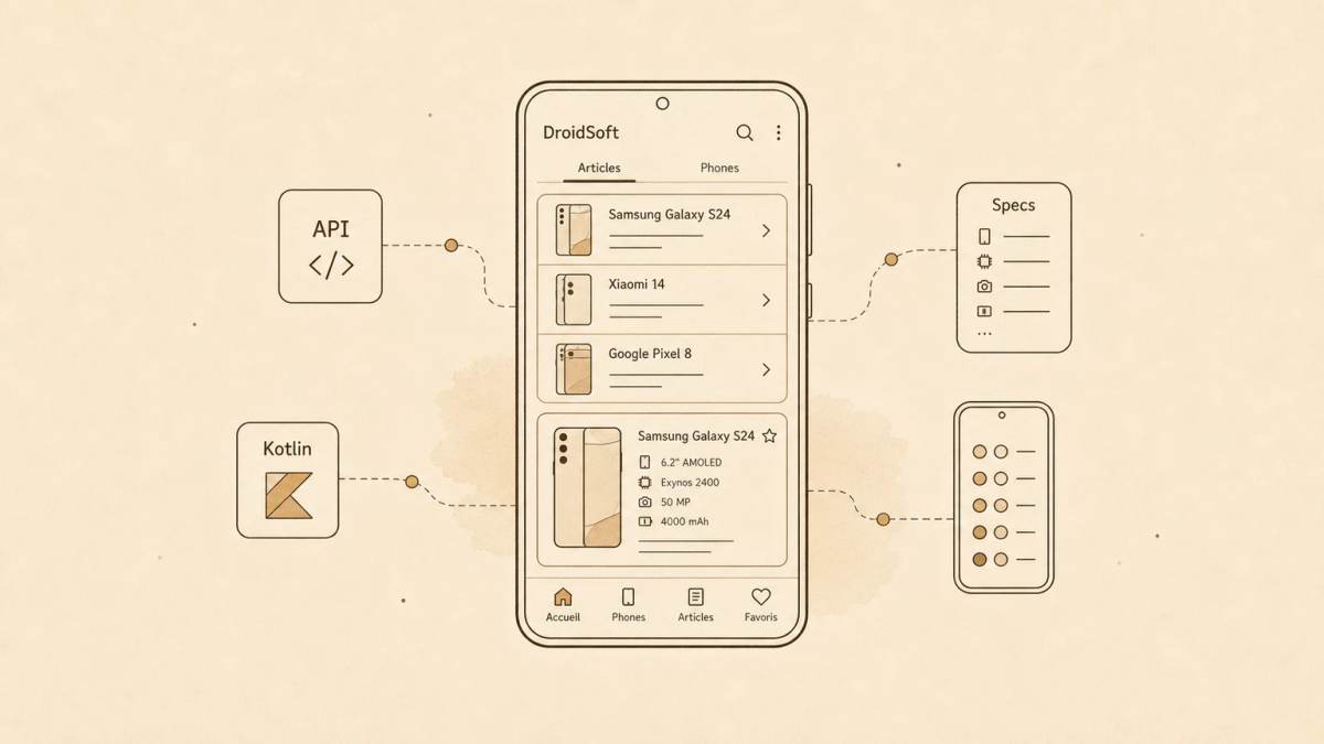 DroidSoft App : application Android Kotlin, MVVM et API WordPress