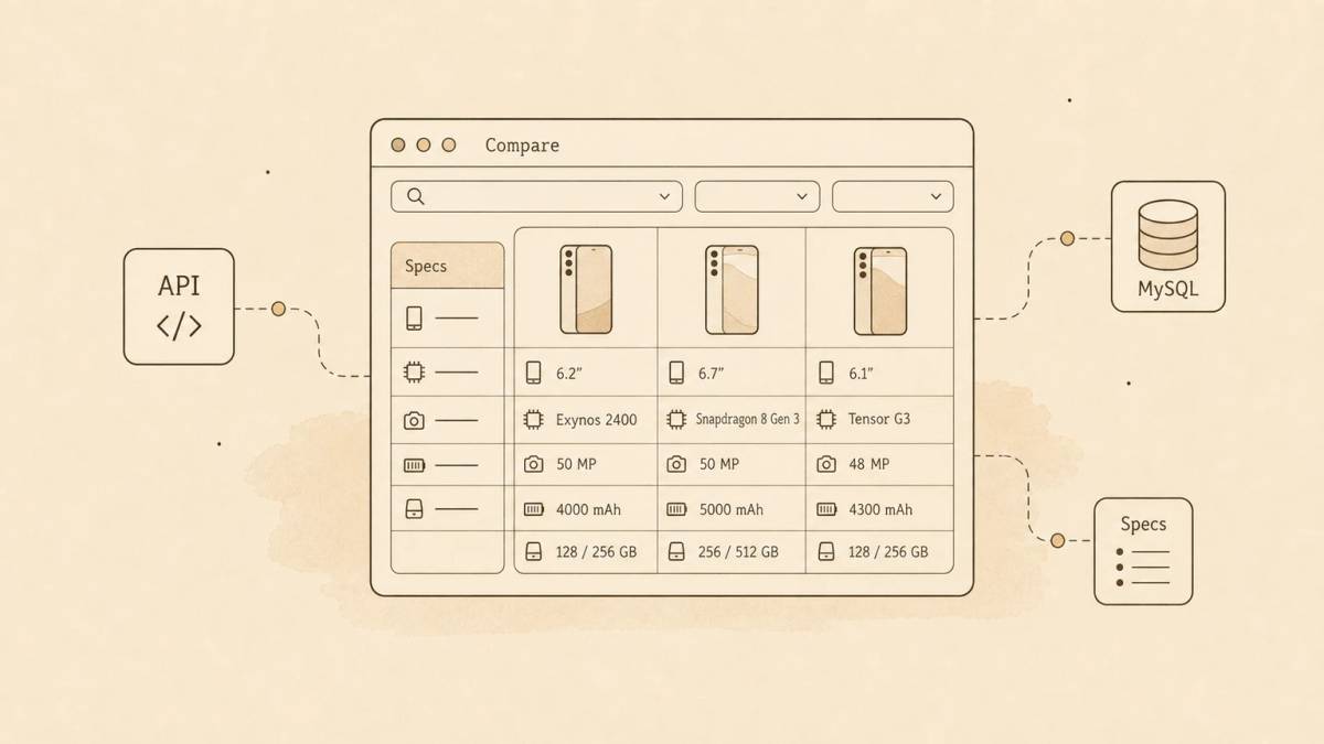 Comparateur DroidSoft : comparateur de smartphones Next.js et MySQL