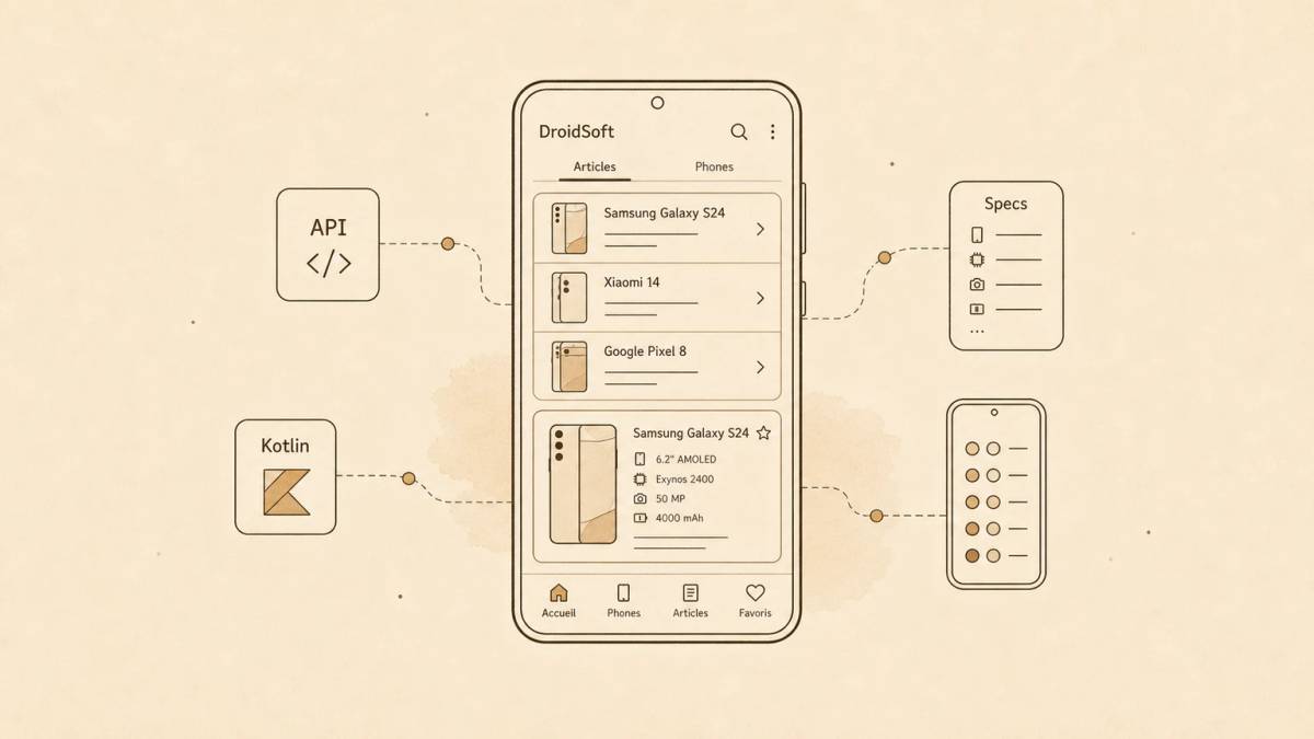 DroidSoft App : application Android Kotlin, MVVM et API WordPress