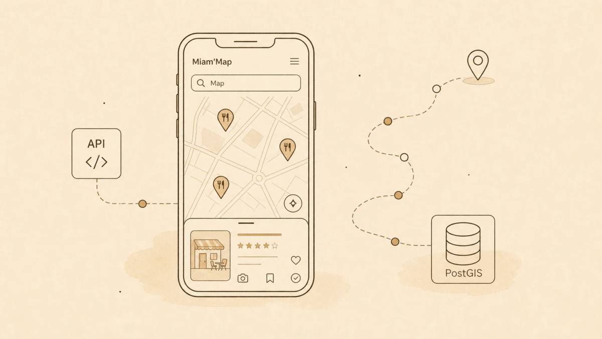 Miam'Map : application Flutter, FastAPI, PostGIS et MinIO